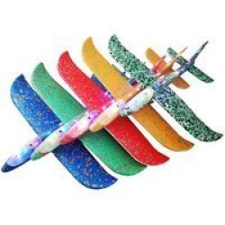 Glider Throw Foam Airplane With Lights 5-PACK