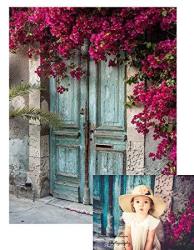 Kate 5X7FT Blue Wood Door Photography Backdrops Nature Flowers Backgrounds For Children Photo Background