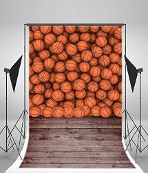 Photography Background Vinly 3X5FT Backdrop Studio Props Brown Wood Flooring And Basketball Style