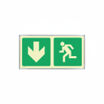 Running Man 129 Deals on Photoluminescent Emergency Sign - Man Running Green Arrow Down ...