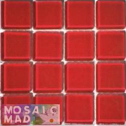 Crystal Glass Mosaic Tiles 23mm X 23mm- Cardinal Red