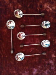 Coffee Bean Spoons - Stamped Silver - 9cm - Beautifully Made - Lovely