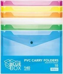 A4 Pvc Carry Folders - Assorted Colours 10 Pack