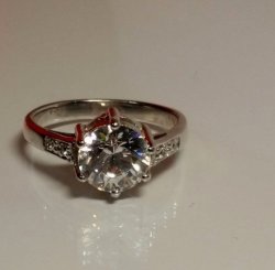 2.79CTW Clear Cubic Zirconia Engagement Ring In 925 Sterling Silver- Size 9.5
