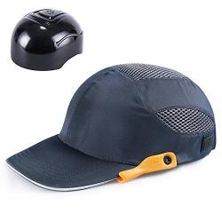 Men Navy Blue Safety Bump Cap With Reflective Stripes Lightweight And Breathable Hard Hat Head Protection Cap Navy Blue