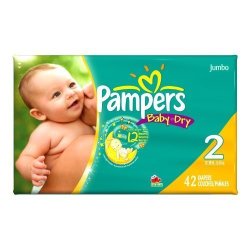 Pampers Baby Dry Diapers Size 2 12-18 Lbs - Pack Of 34 Diapers