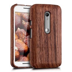 Kwmobile Natural Wood Case For The Motorola Moto G 3. Generation In Rosewood Dark Brown