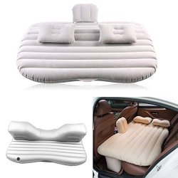 Inflatable Car Air Mattress With Pump Back Seat Airbed Rest Sleep Pad For Travel Camping Vacation Fits Car Suv Truck Rv Silver Gray