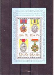 South Africa Medals Miniture Sheet Unmounted Mint