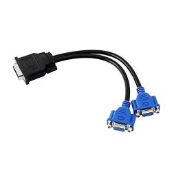 Eboxer DMS-59 To 2 Vga Splitter Cable DMS-59 Pin To Dual Vga 15PIN Female Video Card Adapter Cable