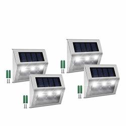 Solar Step Lights Fami Solar Lights Outdoor Solar LED Lights Solar Deck Lights Waterproof 3 LED 30LM For Stairs Patio Deck Yard Garden Outsides