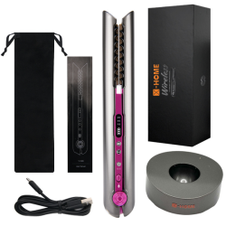 Wireless Hair Straightener Curler 3 Temp Settings Battery Display