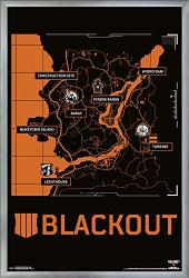 Trends International Call Of Duty: Black Ops 4 - Blackout Map Wall Poster 22.375" X 34" Silver Framed Version