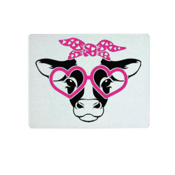 Cow With Glasses - Large Glass Printed Cutting Board