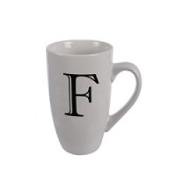 Mug - Household Accessories - Ceramic - Letter F Design - White - 3 Pack