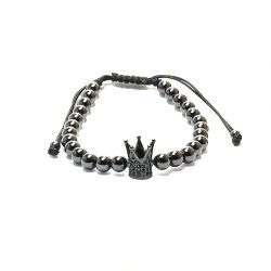 Metallic Beaded Crown Bracelet
