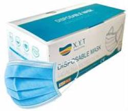 Xyt Branded 3 Ply Disposable Face Mask With Earloop - 50 Per Pack Non-woven Flexible Nose Piece 3 Layer Fabric Ensure High Filtration