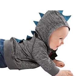 Sunbona Toddler Baby Boys Cute Autumn Outerwear Jacket Dinosaur Hooded Zipper Coat Clothes 12 18MONTHS Dark Gray