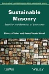 Sustainable Masonry - Stability And Behavior Of Structures Hardcover