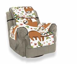 Enevotx Funny Cartoon Printed Sloths T Cushion Sofa Slipcover Chairs Slipcovers Convertible Sofa Cover For 21" Sofa Protect From Kids Dogs And Pets
