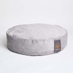 Cord Velour Dog Bed - Light Grey Small