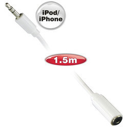 Ellies 1.5m Male To Female Mini Jack Plug Cable For Apple iPod