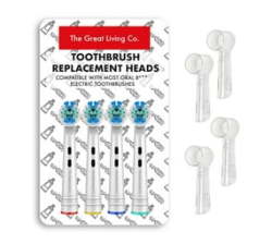 Toothbrush Heads For Oral-b Precision Clean & Toothbrush Covers - 4 Pack