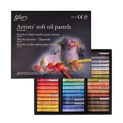 Mungyo Gallery Artists Soft Oil Pastels Set Of 48 - Assorted Colors + Epoxy Sticker Collection Book