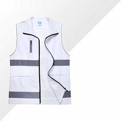 Kxbymx Safety Vests Safety Vest Running Cycling Safety Vest Reflective Vest Reflective Stripes High Visibility Vest Color : White Size : M
