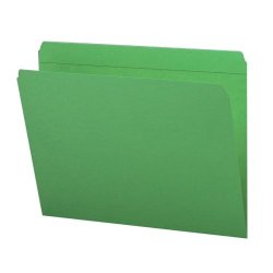 Smead File Folder Reinforced Straight-cut Tab Letter Size Green 100 Per Box 12110