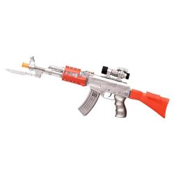 Toy Playing Guns AK-47 With Blade & Cool Flashing Lights & Sounds For Kids