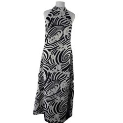 Black And White 70S Pattern Maxi Dress- S m