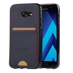 ABACUS24-7 Samsung Galaxy A5 Case A520 Model For 2017 Bumper With Pocket For Credit Cards Black