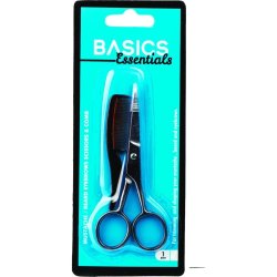 Basics Mustache Beard Eyebrow Scissors & Comb