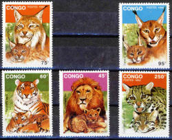 Congo 1992 Big Wild Cats Complete Unmounted Mint Set Sg 1318-22