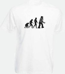 JuiceBubble Robot Evolution Mens White T-Shirt