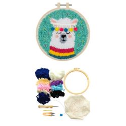 Llama Punch Needle Embroidery Wool Art Diy Craft Kit Tapestry