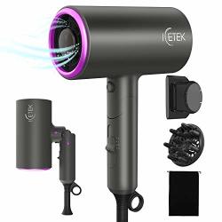 Icetek Negative Ionic Hair Dryer 2000W Professional Hair Dryer With Diffuser Ions For Fast Drying Fast Hairdryer With 2 Heating 3 Speed cool Button Without Damaging Hair