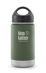 Klean Kanteen Wide Insulated Bottle With Stainless Loop Cup Vineyard Green 12-OUNCE