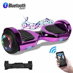 CBD Chrome Hoverboard For Kids 6.5 Electric Self Balancing Scooter Hoverboard With Bluetooth Speaker And LED Lights Ul 2272 Certified Hover Board ... Bluetooth A04-PURPLE