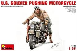 Miniart 1:35 - Us Soldierpushing Motorcycle