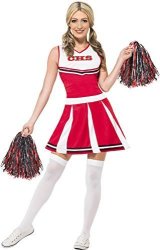 Smiffy's Women's Cheerleader Costume Dress And Pom Poms Icons And Idols Serious Fun Size 6-8 40065