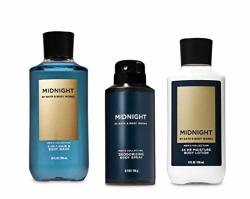 Midnight - Men's - Daily Trio - Gift Set -2-IN-1 Hair + Body Wash Deodorizing Body Spray And Body Lotion - 2019 Edition