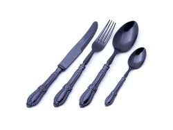 Nicolson Russell Antique Plastique Cutlery Set 24-PIECE Black