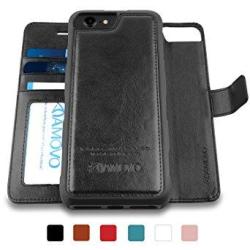 AMOVO Iphone 8 Case 2 In 1 Iphone 8 Wallet Case Detachable Folio Premium Vegan Leather Case For Iphone 8 IPHONE 7 IPHONE 6 Iphone 8 7 6 4.7" Black