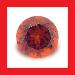 Garnet - Top Orange Red Round Facet - 0.420cts