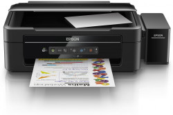 Epson L386 Printer 33ppm A4 4clr Scan Copy Wifi + 2 Xtra Black Inks