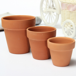 Red Ceramics Terracotta Flower Pot Clay For Small Plants Clay Planter
