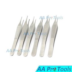 AA Pro Set Of 6 O.r Adson Forceps Micro Fine Point 4.75 Serrated Dental Instruments A+ Quality