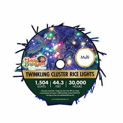 Holiday Bright Lights Christmas 1504 Lights Twinkling Cluster Rice Light Reel - Multicolor